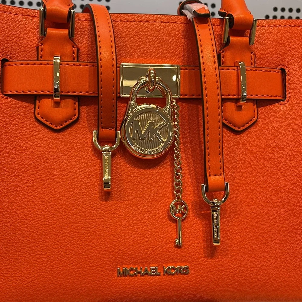 Michael Kors Hamilton Small Satchel Shoulder Crossbody Bag 
Poppy COLOR 
NWT - Picture 7 of 16